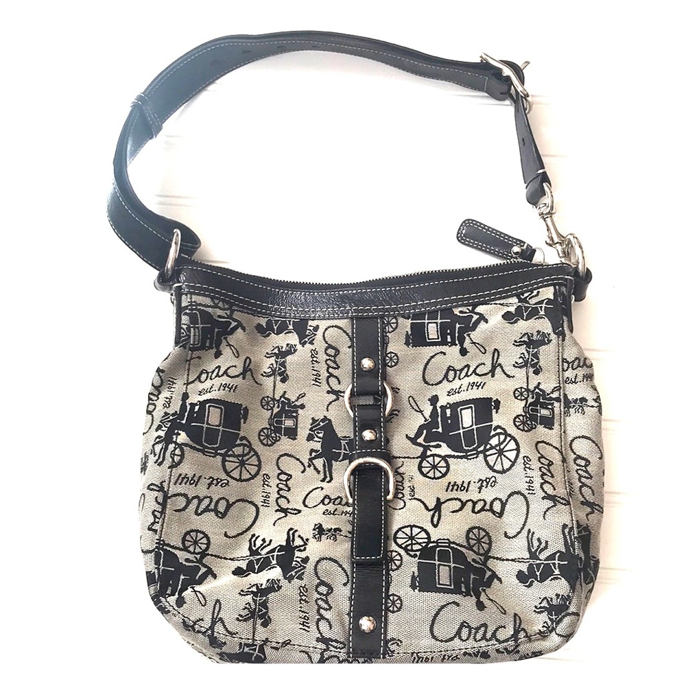 Coach Signature Horse & Carriage Print Purse